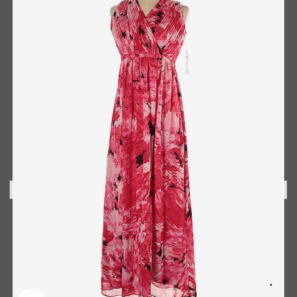 DR Collection Petite Surplice/Crossover Maxi Dress